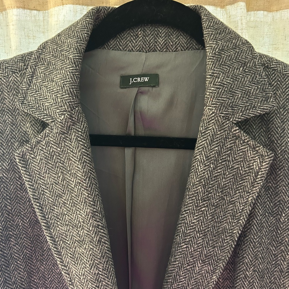 J. Crew Cropped Herringbone Blazer Size 6 - Picture 2 of 4